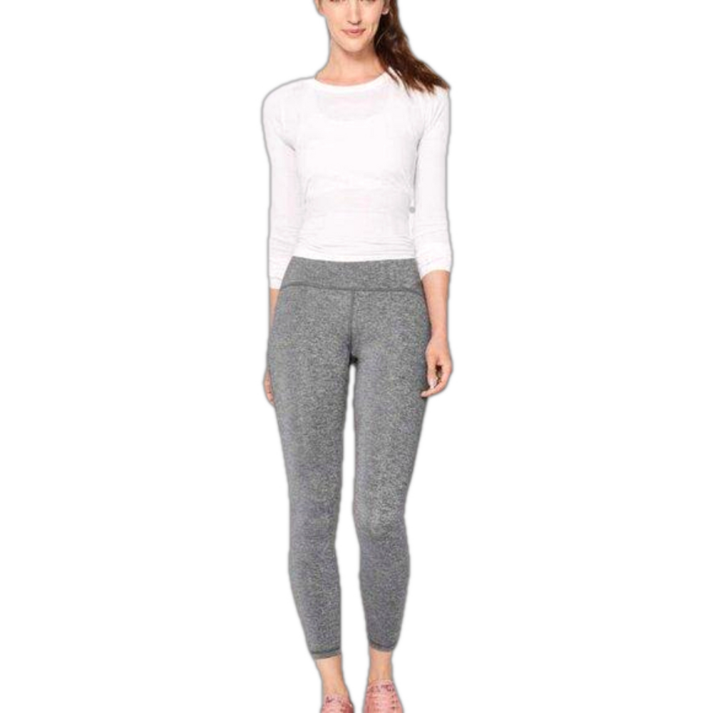 Lululemon Train Times 7/8 Pant in Heathered Black